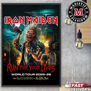 Iron Maiden Run For Your Lives World Tour 2025-26 From Iron Maiden To Fear Of The Dark Merch Poster Canvas Home Decor