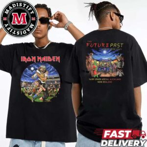 Iron Maiden The Future Past World Tour 2024 Tour New Zealand On September16th At Spark Arena Auckland Merch Tee Shirt Two Sides