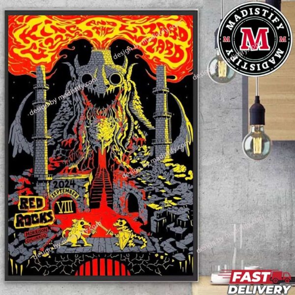 King Gizzard And The Lizard Wizard Red Rocks Poster At Morrison Colorado On September 8th 2024 Home Decor Poster Canvas