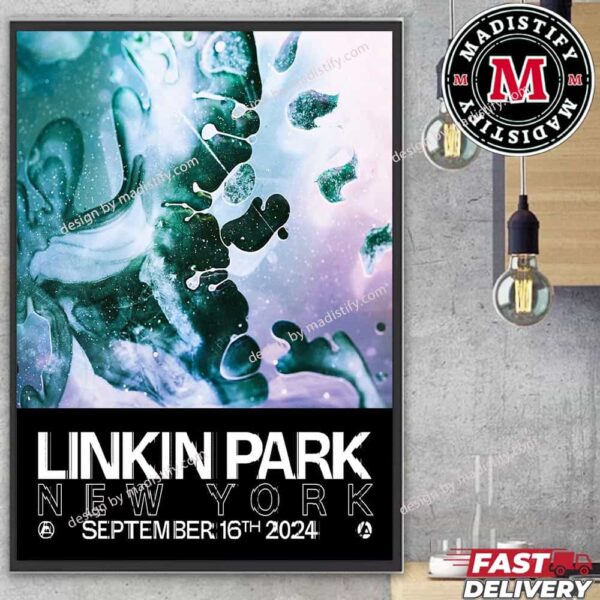 Linkin Park From Zero New York World Tour Officials Poster On September 16th 2024 Home Decor Poster Canvas