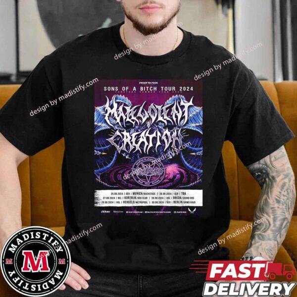 Malevolent Creation Tour 2024 Sons Of A Bitch Schedule List Date In Germany Unisex Essentials T-Shirt