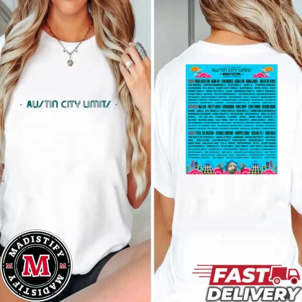 Music Festival Austin City Limits 2024 Full Line Up On October Essentials Unisex Tee Shirt Two Sides