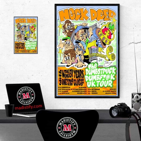 Neck Deep The Dumbstruck Dumbfuck UK Tour 2025 Schedule List Date Home Decor Poster Canvas