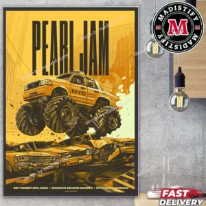 Pearl Jam Dark Matter World Tour With Glen Hansard Official Poster For Tonight 1 In New York City At Madison Square Garden On September 3rd 2024 Home Decor Poster Canvas