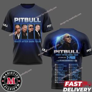 Pitbull Party After Dark Tour 2024 Schedule List Dates Merch Tee Shirt Two Sides