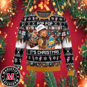 Pop Pop It?s Christmas Bruno Mars Ugly Christmas Sweater 2024 Unisex Sweater Xmas