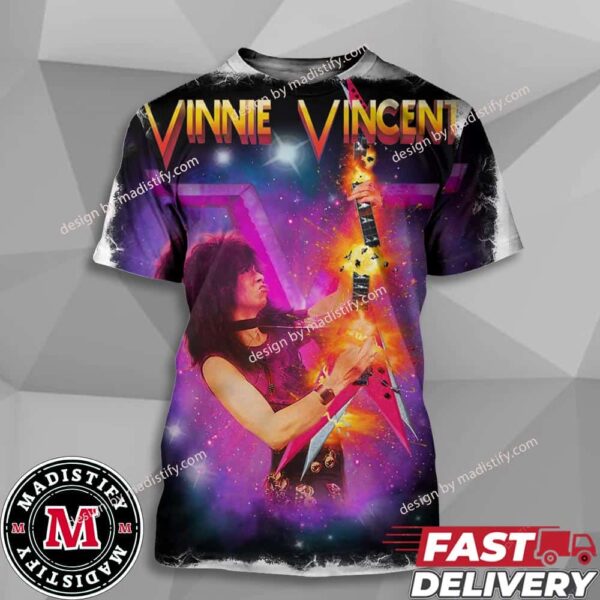 Poster For Vinnie Vincent Invasion Experience Update On September 17th 2024 Fan Gift All Over Print Unisex Tee Shirt