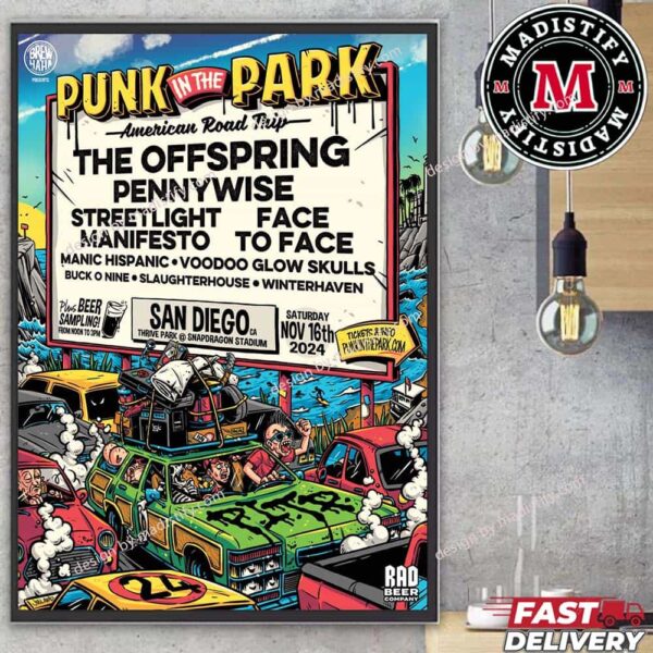 Punk In The Park Returns To Southern California On November 16th At Snapdragon Stadium Home Decor Poster Canvas