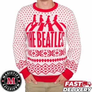 The Beatles Abbey Road Red And White Ugly Christmas Sweater