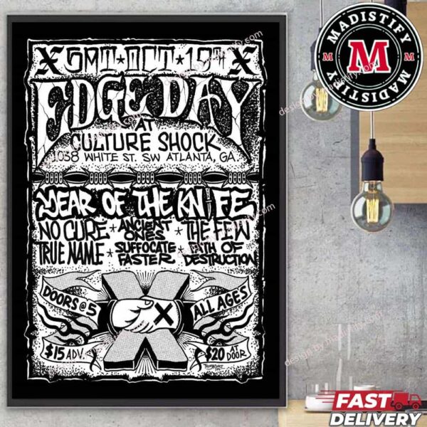 Year Of The Knife Straight Edge Day In Atlanta On October 19th 2024 At Culture Shock GA Home Decor Poster Canvas