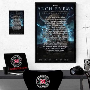 Arch Enemy Mexico Tour 2024 Eargo Camino El Inframundo Tour Dates Home Decor Poster Canvas