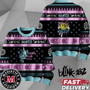 Blink 182 Fan Gifts 2024 Crappy Punk Rock Christmas Ugly Sweater