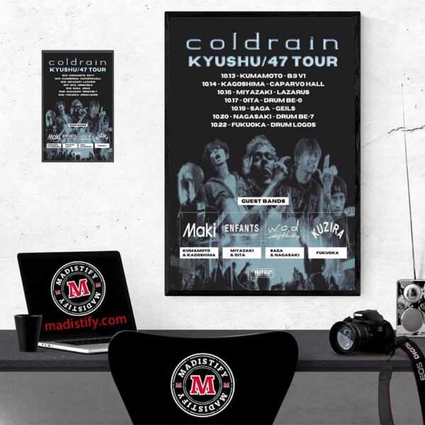 Coldrain Kyushu 47 Tour 2024 On October Tour Dates Home Decor Poster Canvas