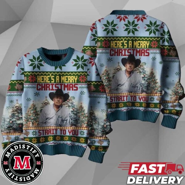 George Strait Here’s A Merry Christmas Happy New Year Ugly Sweater Xmas 2024