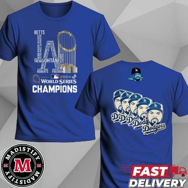 Ice Cube Bow Down And It Was A Good Day Live NY Yankees At LA Dodgers World Series 2024 MLB LA Dodgers Champions Essentials Two Sides Tee Shirt