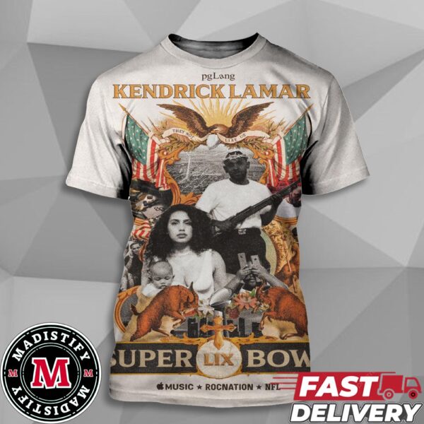 Kendrick Lamar Super Bowl LIX 2025 Essentials Unisex All Over Print Tee Shirt