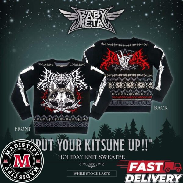 Babymetal Ugly Sweater 2024 Holiday Collection Put Your Kitsune Up Holiday Knit Sweater Gift Fans Xmas For Friends And Family