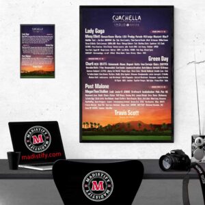 Coachella Valley Music And Arts Festival Full Lineup In 2025 By Travis Scott Home Decor Poster