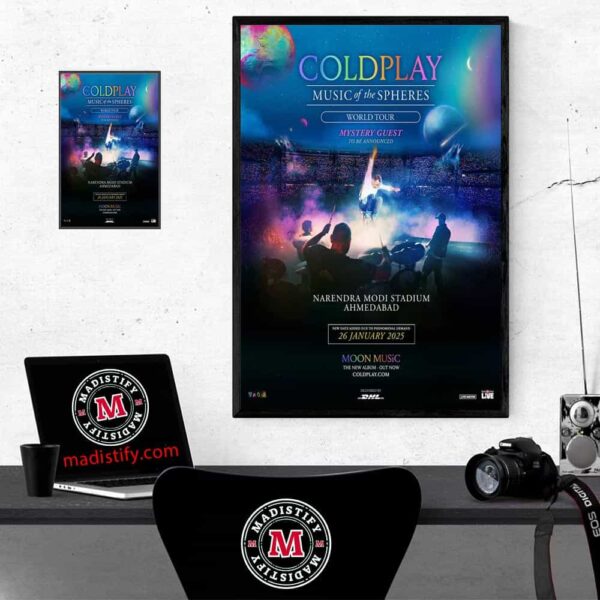 Coldplay Music Of The Spheres World Tour On Jan 26th 2025 At Narendra Modi Stadium In Ahmedabad Home Decor Poster Canvas