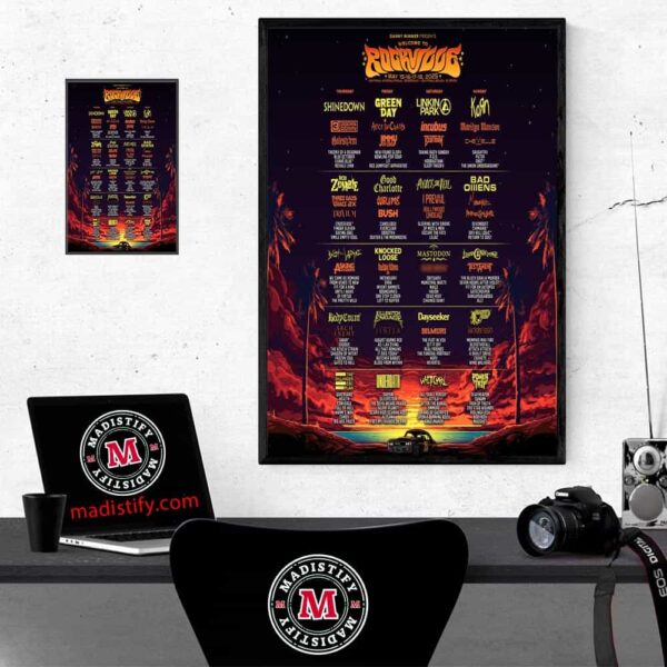 Green Day Rockville Fest Start On May 15th 2025 At Daytona International Speedway In Florida Home Decor Poster Canvas