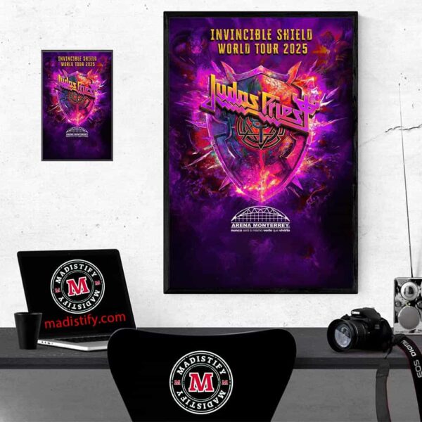 Judas Priest Invincible Shield World Tour 2025 May 7th Arena Monterrey Mexico Home Decor Post Canvas