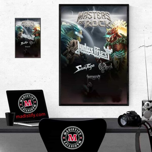 Judas Priest Masters Of Rock In Argentina On 2025 April 23rd At Movistar Arena Santiago Home Decor Poster Canvas