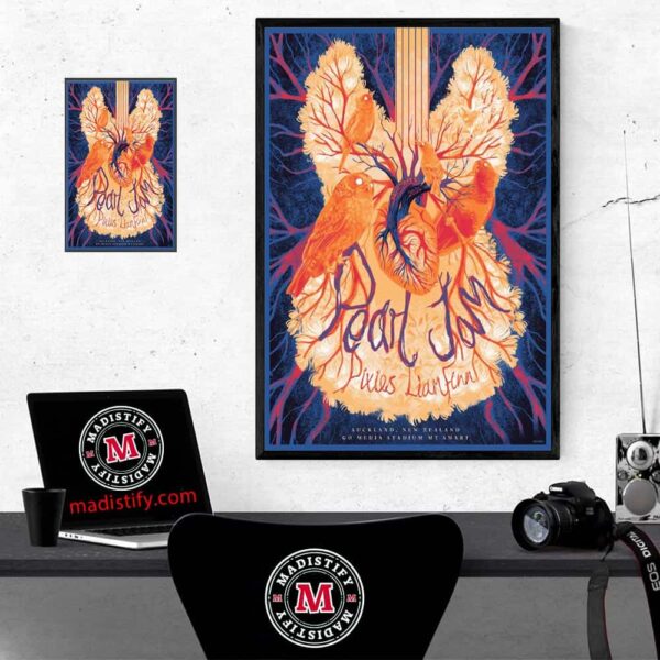 Pearl Jam Event Poster Merch Show On Nov 8th 2024 Pearl Jam Pixies Liamfinal In Auckland New Zealand At 60 Media Stadium Mt Smart Art By Bella Grace Home Decor Poster Canvas