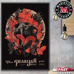 Pearl Jam Final Posters Of 2024 Dark Matter Tour In Australia Merch With Pixies On Nov 23rd Event Poster At Sydney Art By Tomasz Majewski Home Decor Poster Canvas