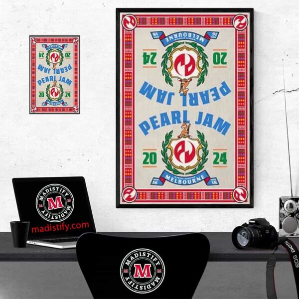 Pearl Jam Merch In Melbourne 2024 On Nov 16 18 At Marvel Stadium By Mr Tsurt Home Decor Poster Canvas