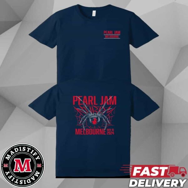 Pearl Jam Merch In Melbourne On Nov 16th 2024 Event Tee Store In Spencer Outlet Centre Show At Marvel Stadium Essentials T-Shirt