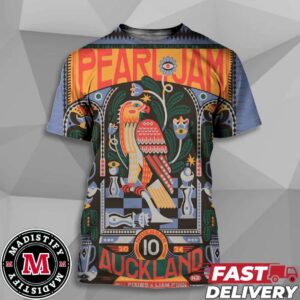 Pearl Jam With Pixies And Liam Finn Merch Poster For Show In Auckland NZ On November 10th 2024 At Go Media Stadium MT Smart Art By Florian Schommer All Over Print T-Shirt