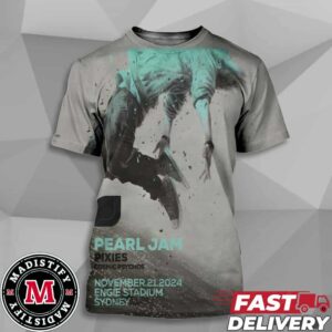 Pearl Jam With Pixies Cosmic Psychos On Nov 21st 2024 Event Poster At Engie Stadium Sydney By Sidney Waerts Essential All Over Print T-Shirt