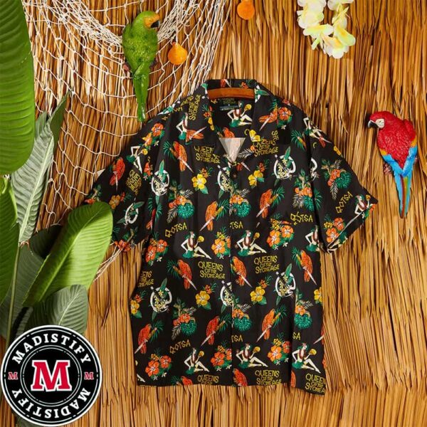 Queen Of The Stone Age Happy Holidays 2024 Tiki Button Up Shirt Hawailian Unisex T-Shirt