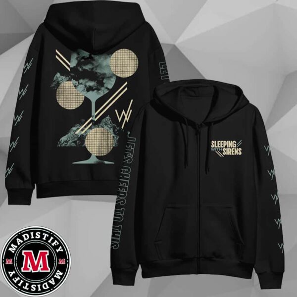 Sleeping With Sirens Let’s Cheers To This Collage Black Zip Up Unisex Hoodie Zip All Over Print