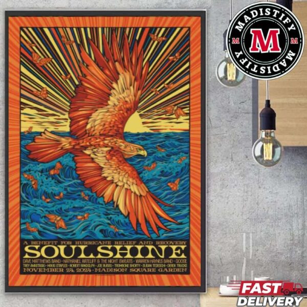 Soulshine Poster Show In New York USA On Nov 24th 2024 At Madison Square Garden Art By Todd Slater Full Line-Up Show Home Decor Poster Canvas