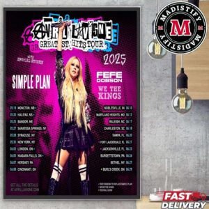 Avril Lavigne Greatest Hits Tour 2025 In The US And Canada Tour Dates Gift Fans Home Decor Poster Canvas