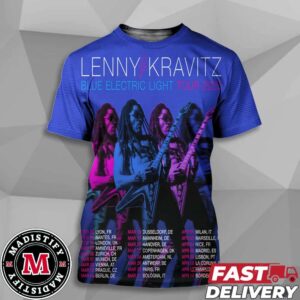 Blue Electric Light Tour 2025 Lenny Kravitz Tour Dates Gift Fans Essentials Unisex All Over Print T-Shirt