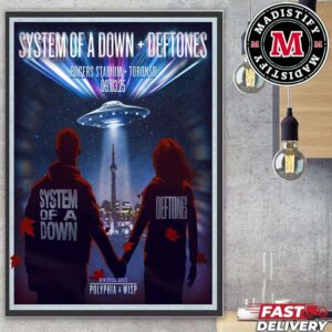 System Of A Down x Deftones Show At Rogers Stadium Toronto Official Poster On March 9th 2025 With Polyphia And Wisp Home Decor Poster Canvas