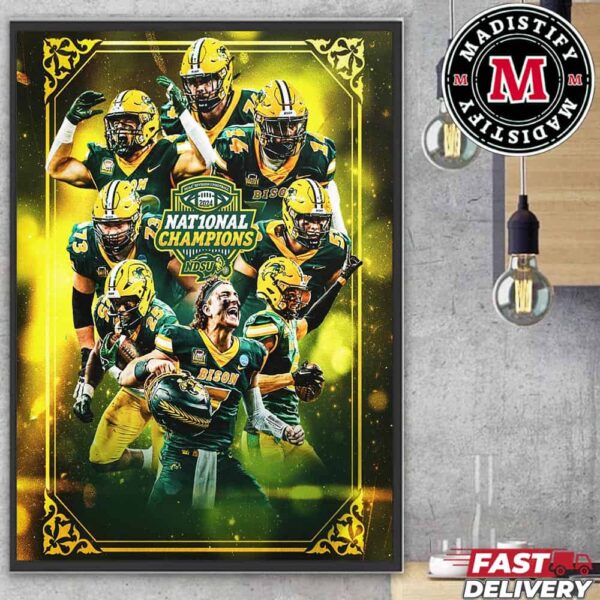 NDSU Football Champion National Championship NCAA 2024-2025 Division I Football Home Decor Poster Canvas