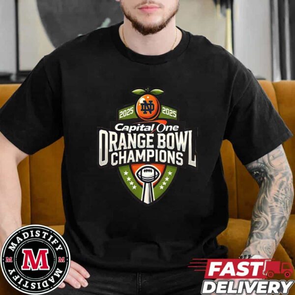 Notre Dame Fighting Irish Capital One Orange Bowl College Football Playoff Semifinal Champions NCAA Bowl Games Season 2024-2025 Logo Merchandise Unisex Essentials T-Shirt