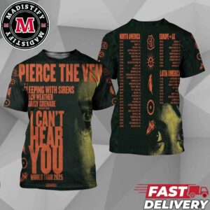 Pierce The Veil Tour Dates I Can’t Hear You World Tour 2025 Unisex All Over Print T-Shirt