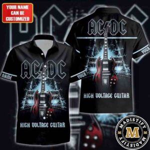 AC DC High Voltage Guitar Lightning Merch 2025 Hawaiian Shirt And Beach Short