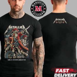 Metallica M72 Tampa Florida Night 1 Venue Tee Show At Raymond James Stadium On June 6th 2025 Art By Andrew Cremeans Two Sided Print Unisex T-Shirt