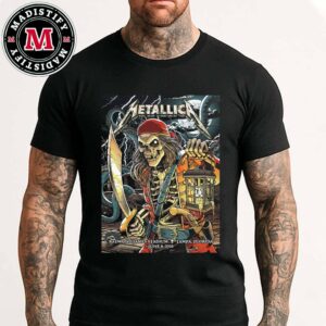 Metallica M72 Tampa Florida Night 2 Skeleton Pirate Poster At Raymond James Stadium On June 8th 2025 Artwork By Andrew Cremeans Unisex T-Shirt