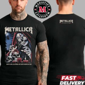 Metallica Second Night On June 22 M72 Santa Clara Tour 2025 Exclusive Tee At Levi’s Stadium In Santa Clara CA Artist Brandon Heart Two Sided T-Shirt