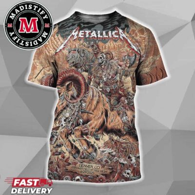Metallica Juan Ma Orozco Poster Night 2 M72 Denver Colorado In Empower Field at Mile High On June 29th 2025 All Over Print Shirt