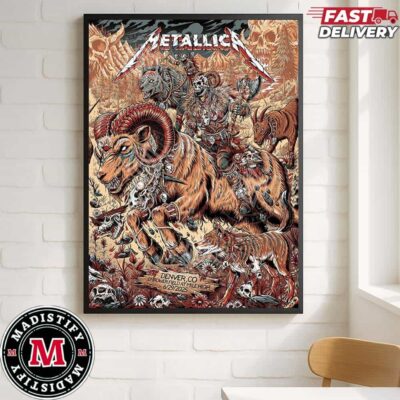 Metallica Juan Ma Orozco Poster Night 2 M72 Denver Colorado In Empower Field at Mile High On June 29th 2025 Home Decor Poster Canvas
