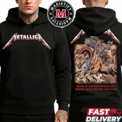 Metallica Night 2 M72 Denver Colorado Hoodie Exclusive In Empower Field at Mile High On June 29th 2025 Two Sided Print T-Shirt Hoodie